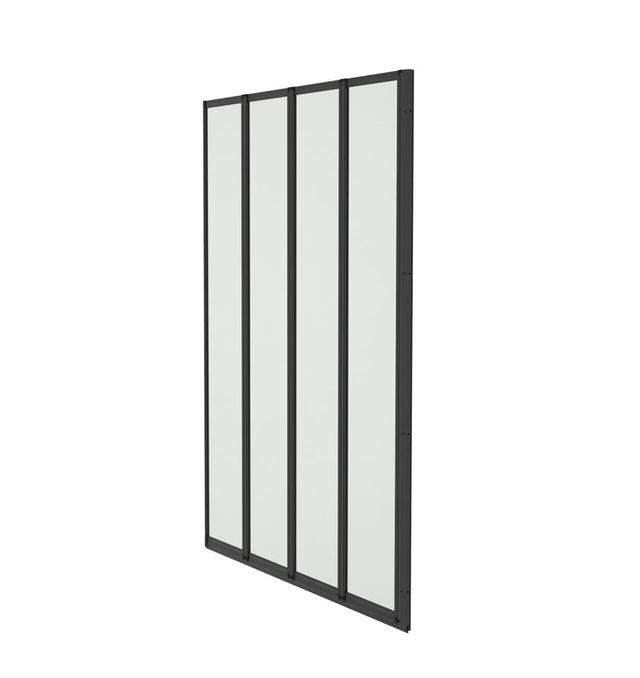 Aqualux 4 Fold Bath Screen Black