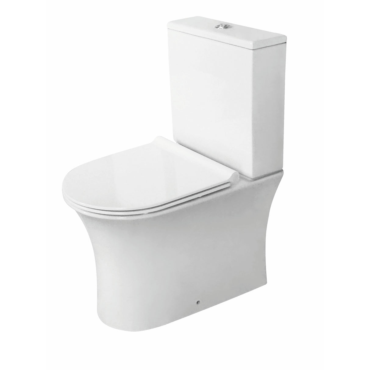 Rimless Closed Coupled Closed Back Toilet Inc Soft Close Seat