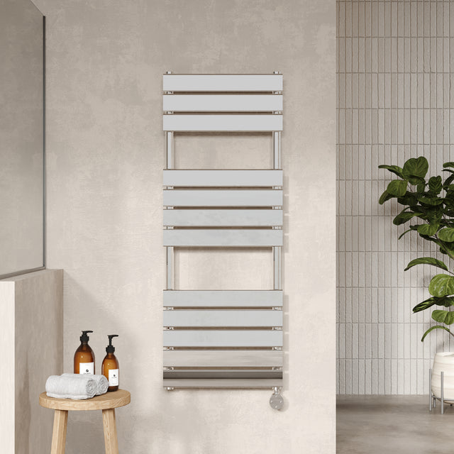 Electric Square Flat Towel Rail with 12 Bars, 1213mm x 500mm