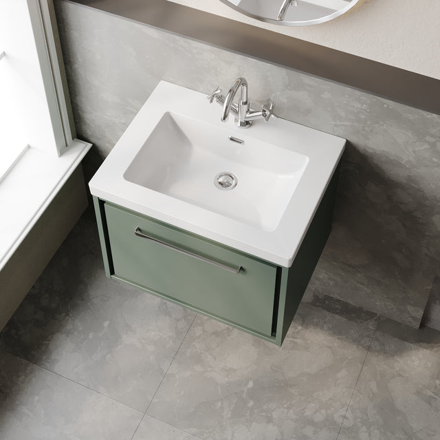 Lille 600mm Wall Hung Single Drawer Vanity with Basin - 1 Tap Hole