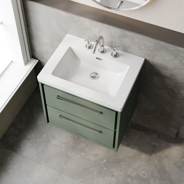 Lille 600mm Wall Hung 2-Drawer Vanity with Basin - 3 Tap Hole