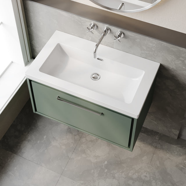 Lille 800mm Wall Hung Single Drawer Vanity with Basin - 0 Tap Hole