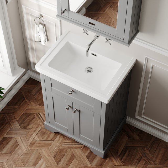 Hudson Reed Old London 600mm Floor Standing 2 Door Vanity Unit With Basin