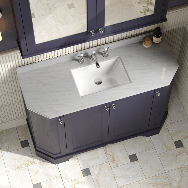 Hudson Reed Old London 1200mm Floor Standing 4 Door Vanity Unit with 3 Tap Hole Grey Marble Top Basin
