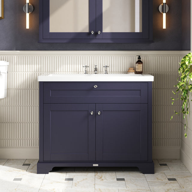 Old London 1000mm 2-Door Unit & Contemporary Fireclay Basin 3TH