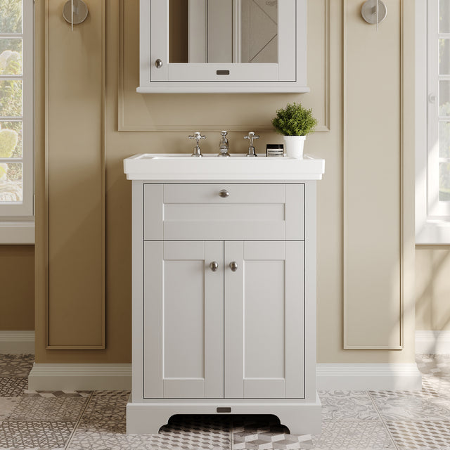 Hudson Reed Old London 600mm Floor Standing 2 Door Vanity Unit With Fireclay Basin