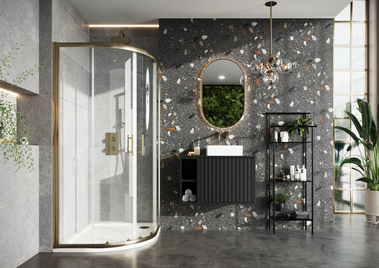 P6 Double Door Quadrant Enclosure - Brushed Brass