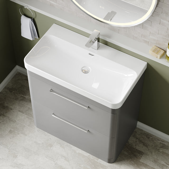 Hudson Reed Solar 800mm Floor Standing Vanity Unit With Ceramic Basin
