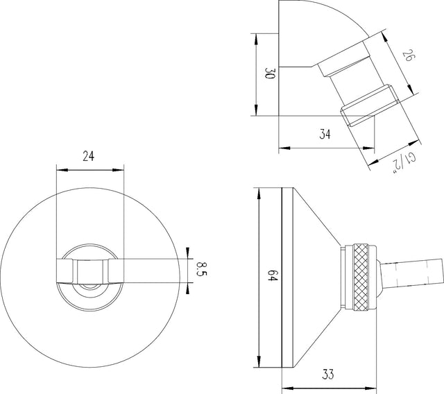 Shower Accessories Wall Bracket & Elbow