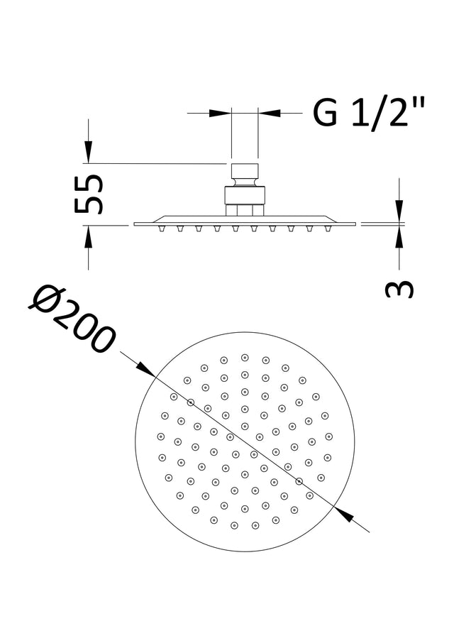 Fixed Shower Heads Fixed Head Matt Black