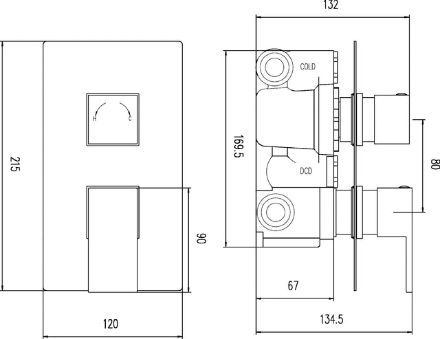 Art Twin Thermostatic Shower Valve
