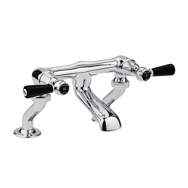 Black Topaz With Lever Handle Deck Mounted Bath Filler