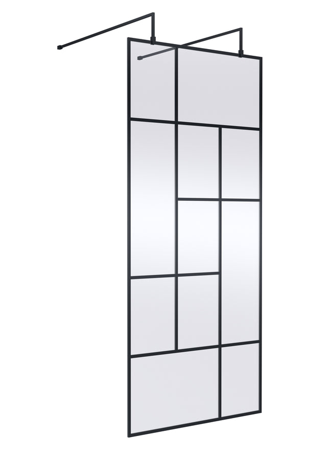 Abstract 900mm Frame Wetroom Screen with Support Bars