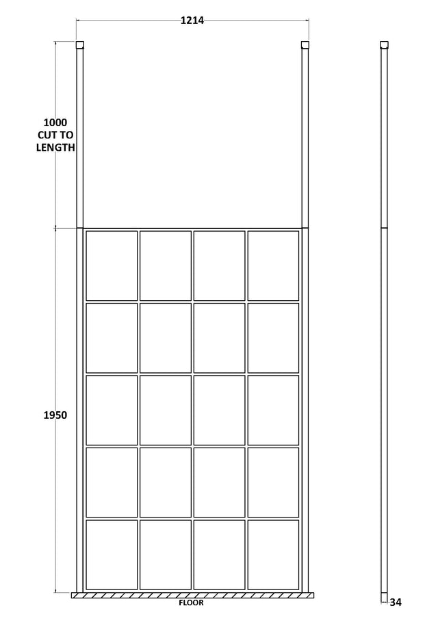 1200mm Frame Screen With Ceiling Posts
