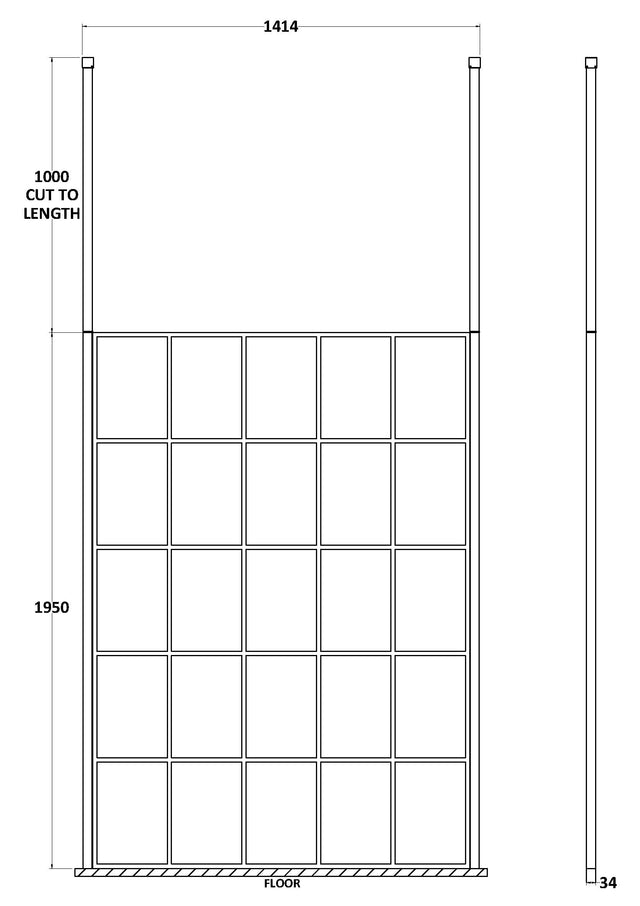1400mm Frame Screen With Ceiling Posts