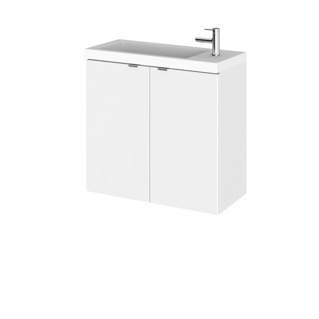 Hudson Reed Fusion 600mm Wall Hung 2 Door Vanity Unit & Basin With Soft Close Doors