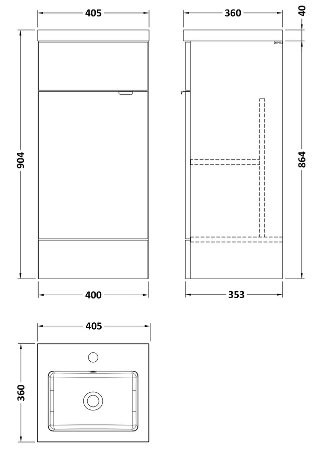 Hudson Reed Fusion 400mm Bleached Oak Vanity Unit & Basin