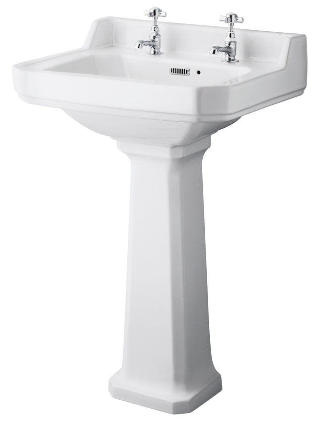 Richmond 560mm 2 Tap Hole Basin & Comfort Height Pedestal