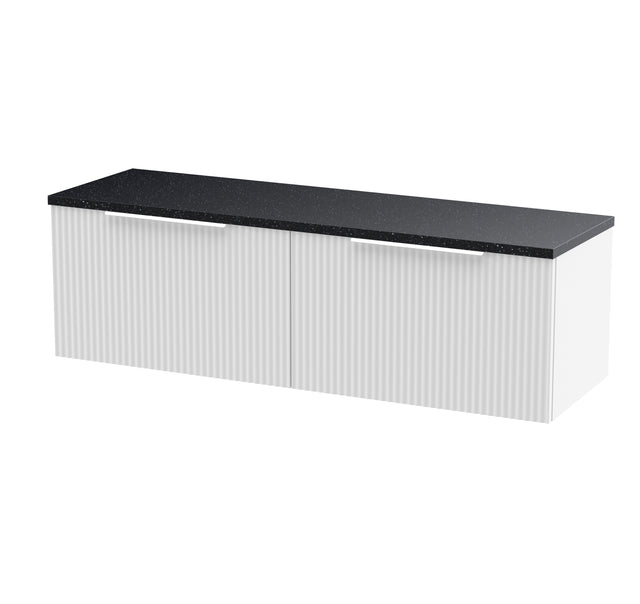 Hudson Reed Fluted 1200mm Wall Hung 2-Drawer Vanity Unit With Laminate Worktop