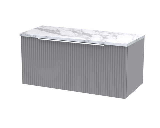 Hudson Reed Fluted 800mm Wall Hung Vanity Unit With Laminate Worktop