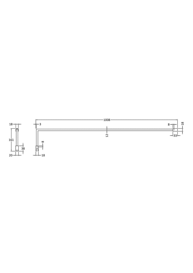 Wetroom Screen Support Arm Matt Black