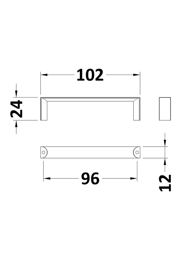 Handles D Handle 96mm Centres