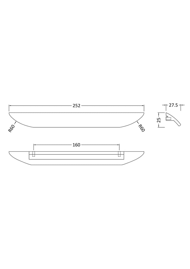 Handles Finger Pull Handle 160mm Centres