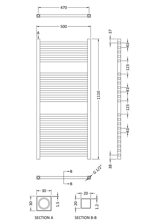 Electric Radiator 1100 x 500mm (500 Watt)