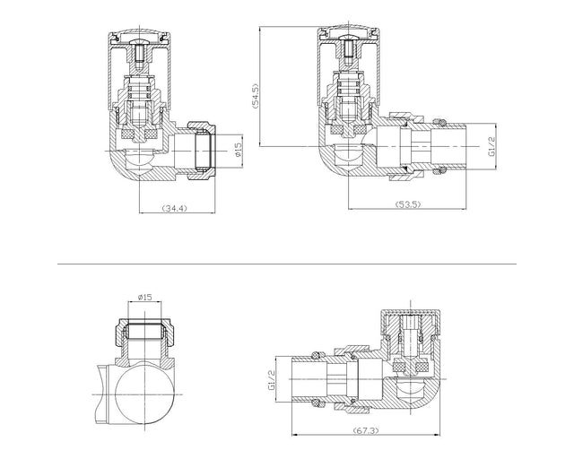 Corner Duel Fuel Radiator Valve Pack (Pairs)