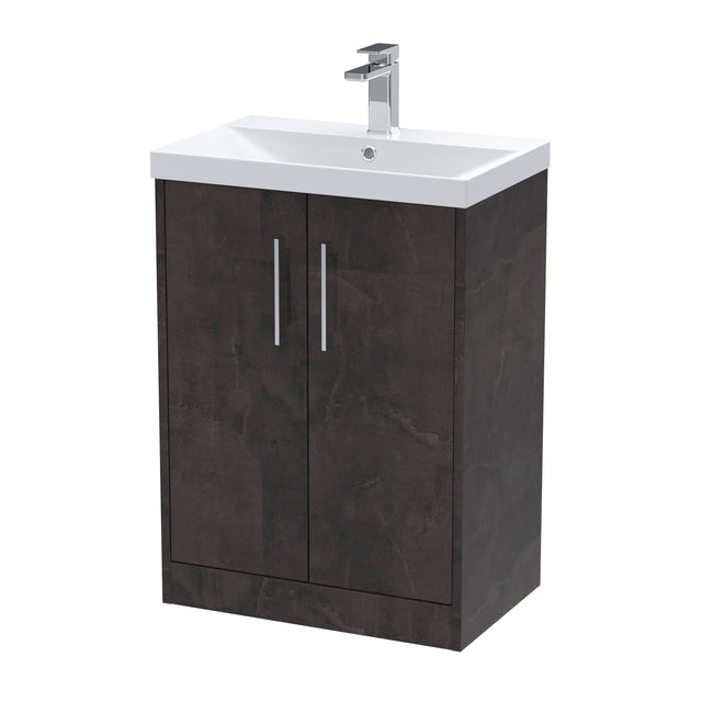 Hudson Reed Juno 600mm Floor Standing 2 Door Vanity Unit with Ceramic Basin