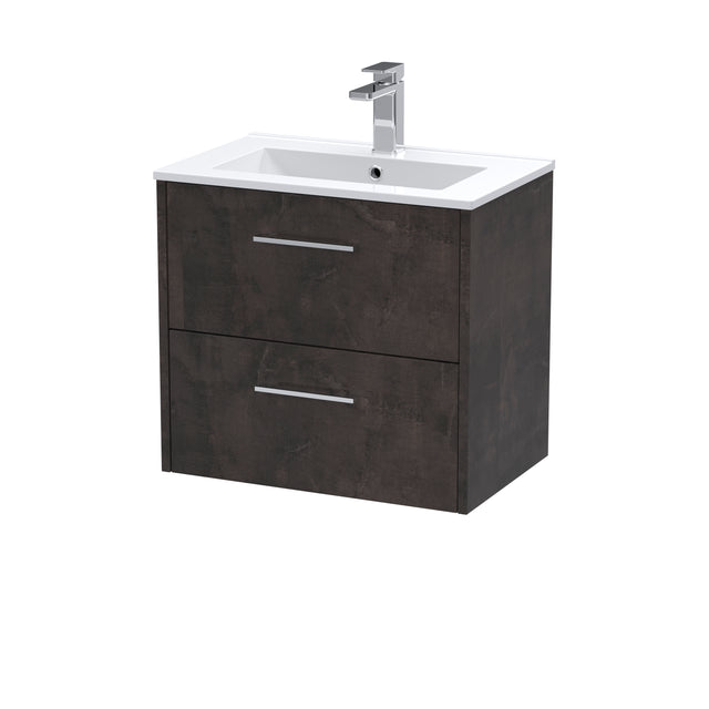 Hudson Reed Juno 600mm Metallic Slate Wall Hung Vanity Unit with Basin
