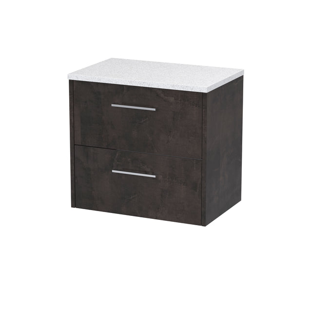 Hudson Reed Juno 600mm Wall Hung 2 Drawer Vanity Unit With Laminate Worktop & Handle