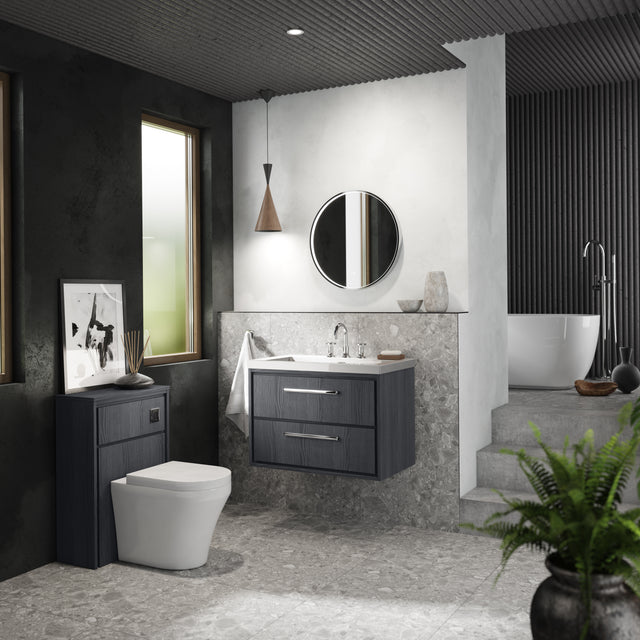 Lille 800mm Wall Hung 2-Drawer Vanity with Basin - 3 Tap Hole