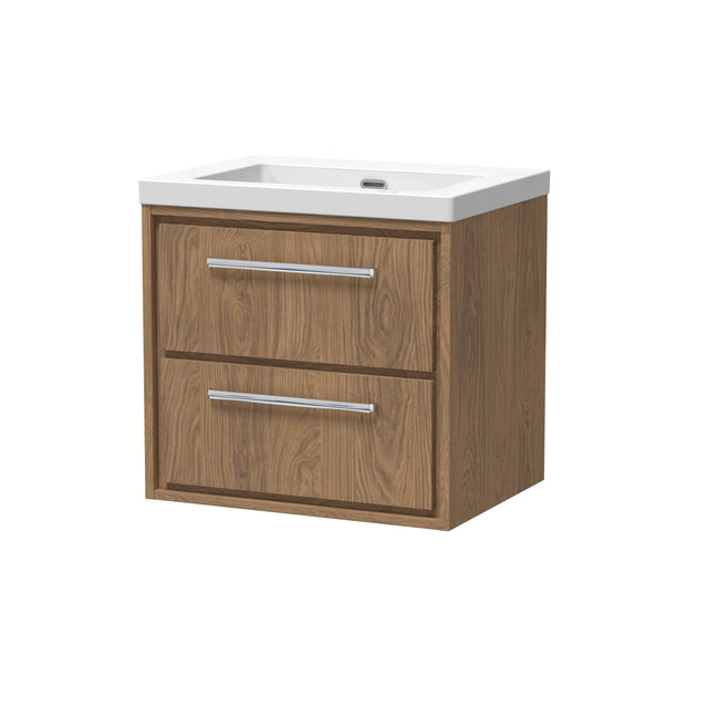 Lille 600mm Wall Hung 2-Drawer Vanity with Basin - 0 Tap Hole