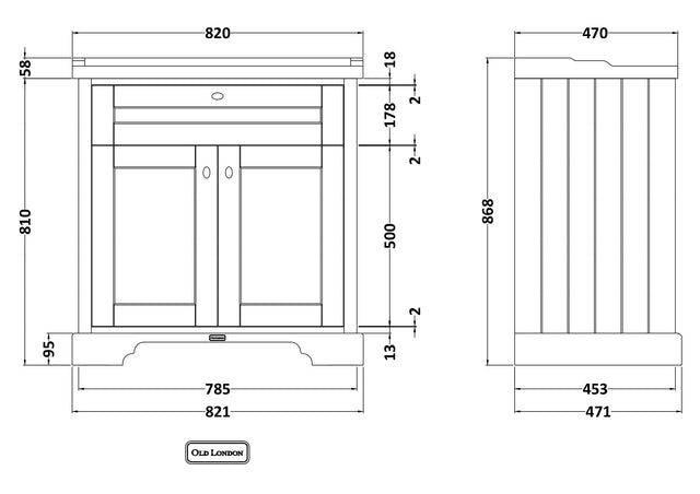 800mm Cabinet & Basin (1TH)