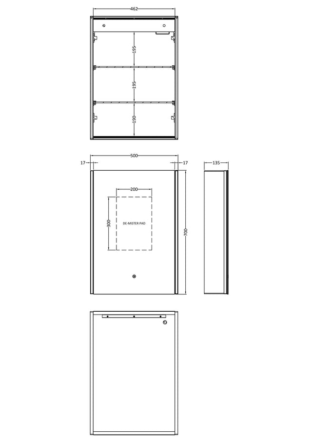 Pavo 500mm Mirror Cabinet