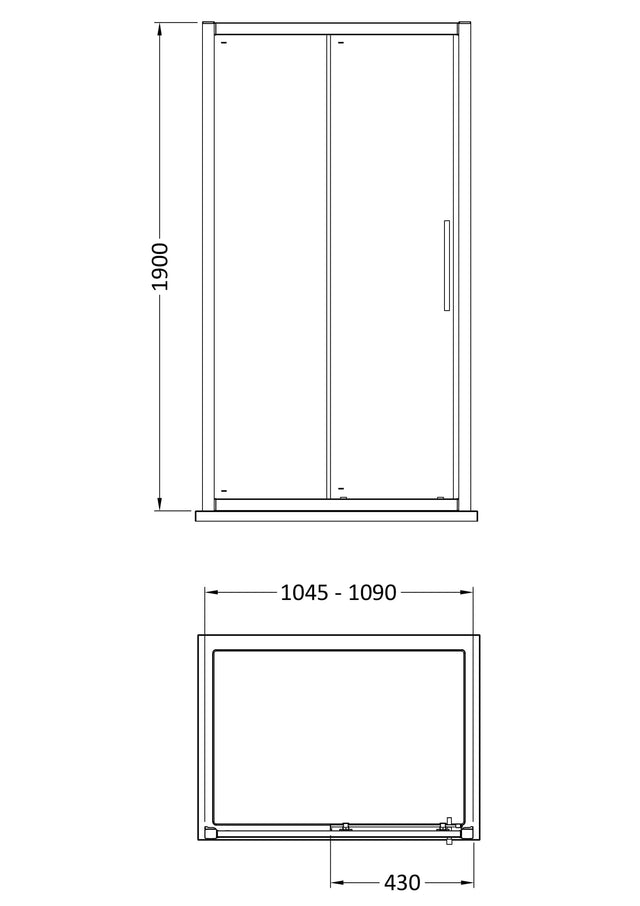 Apex 1100mm Sliding Door