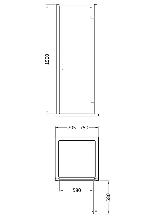 Apex 760mm Hinged Door