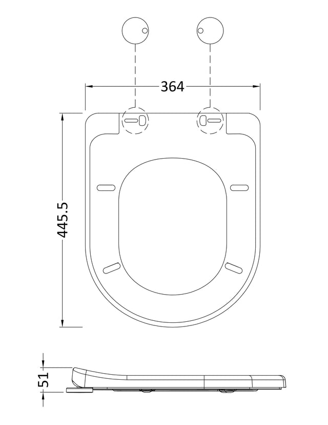 Hudson Reed D Shape Gloss White Toilet Seat With Soft Close Quick Release