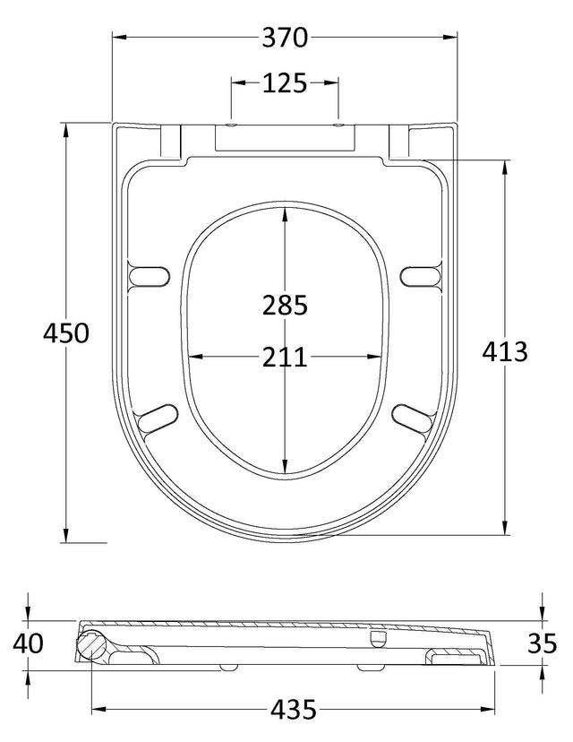 Toilet Seats Luxury D Shaped Top Fix Soft Close Toilet Seat