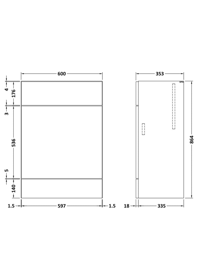 Fusion Fitted Floor Standing WC Unit 600mm