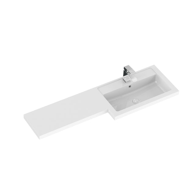 Hudson Reed Fusion 1205mm Charcoal Black Floor Standing 2 Door Vanity Basin Combination Unit With Handles With Overflow