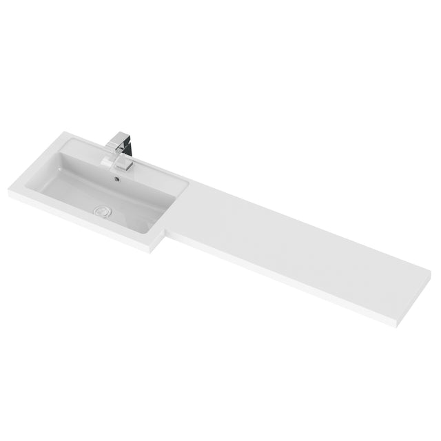 Hudson Reed Fusion 1500mm Gloss White Floor Standing 2 Door Left Hand Basin & Toilet Combination Unit