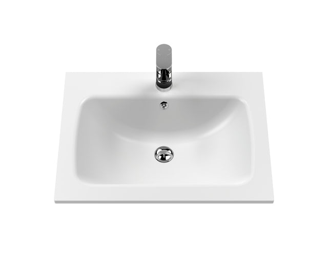 Bexley Floor Standing 1 Drawer Vanity & 1 Tap Hole Stone Basin, 600mm - Indigo Blue