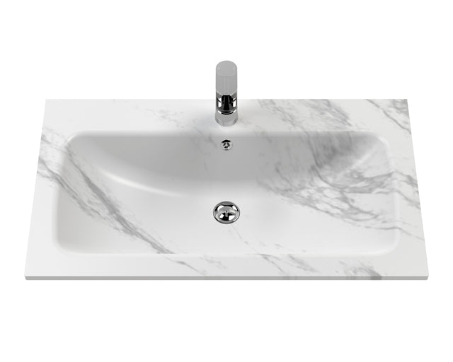 Bexley Floor Standing 1 Drawer Vanity & 1 Tap Hole Stone Basin, 800mm - Fern Green