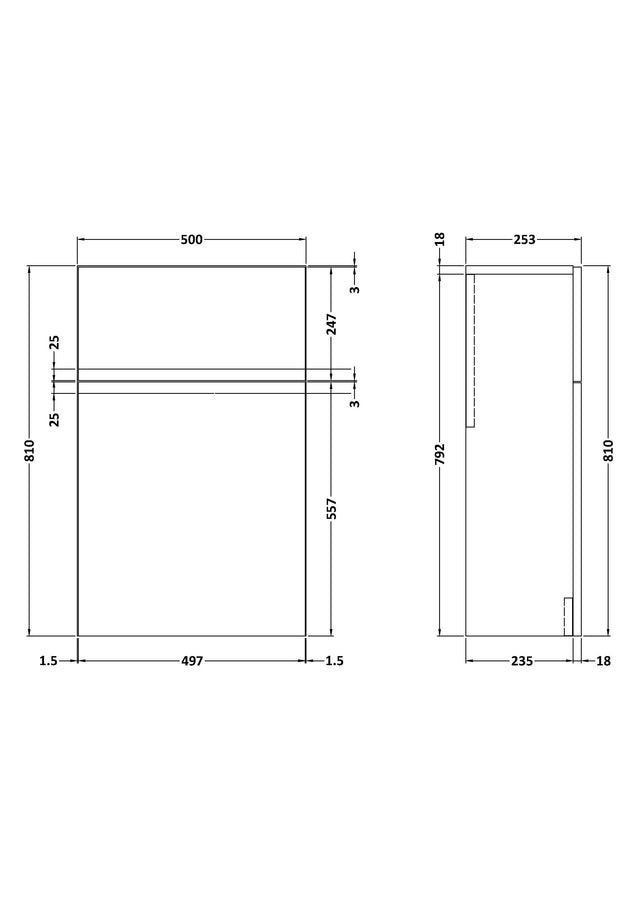 Urban Floor Standing WC Unit 500mm