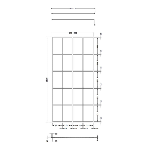 1000mm Framed Wetroom Screen