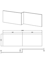 Square Shower Bath Front Panel - Pebble Grey