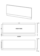 Urban Straight Bath Front Panel 1800mm