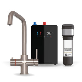 Brewmaster Brushed Nickel 4-1 square tap with digital tank